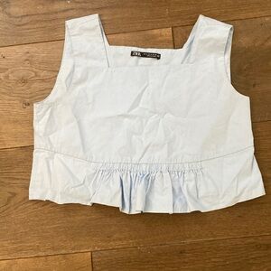 Zara blue cropped top
